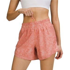 Lululemon Track That Mid-Rise Lined Short 5" Gravel Dust Pink Savannah Multi